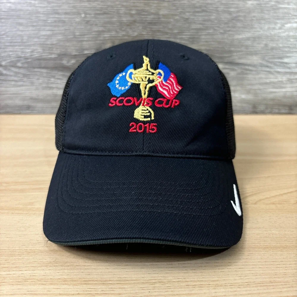 Scovis Cup‎ Hat Cap Fitted M/L Black Nike Golf Performance 2015